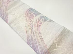 佐賀錦鳥・曲線模様織出し袋帯